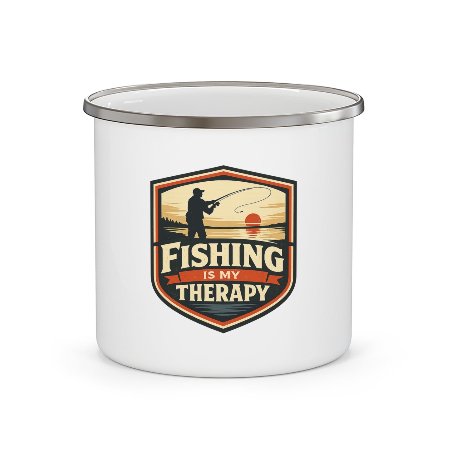 Fishing Is My Therapy Enamel Mug