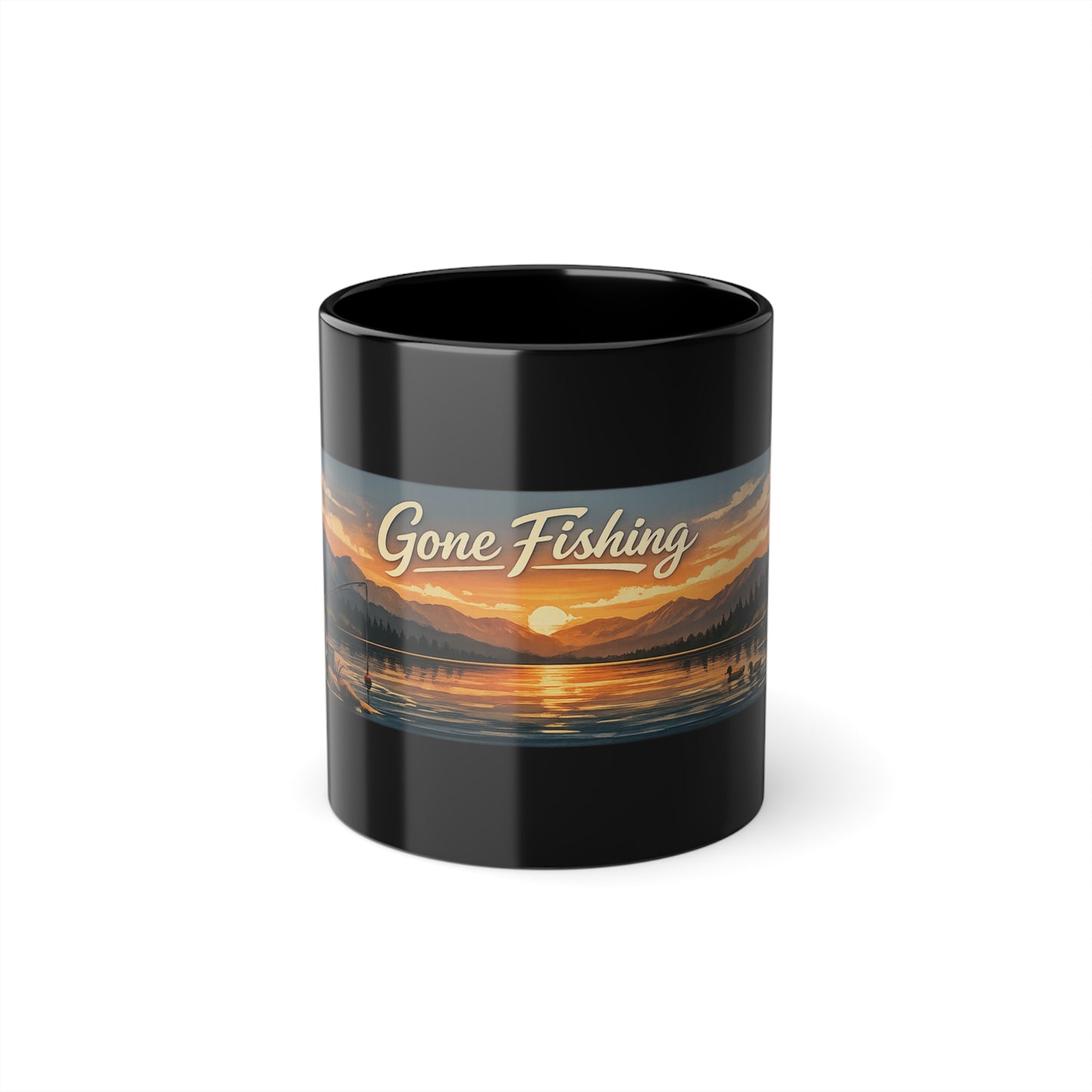 Gone Fishing Sunset Mug
